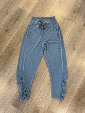 Anthropologie Light Blue Drawstring Ruched Hem Joggers